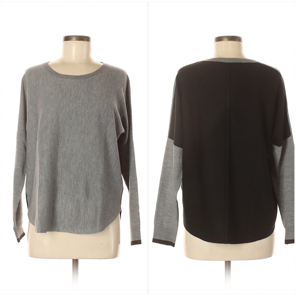 Vintage French connection comfy sweater top oversized 2-tone color block